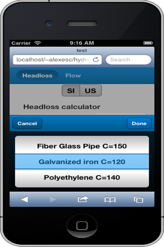 Screenshot 2 of HydroCalc Plus App