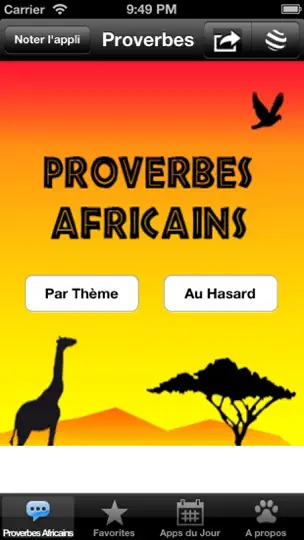 Capture d'écran de Proverbes Africains sur iPhone 5