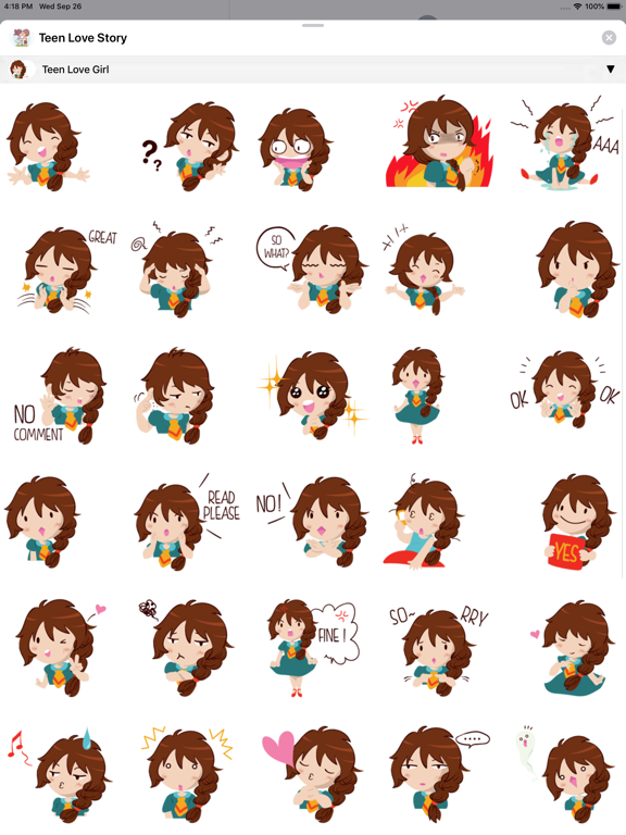 Teen Love Story Stickers iPad screenshot 4 - Stickers app