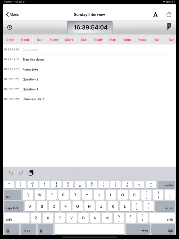 Screenshot #4 pour Timecode+ Monitor & Log