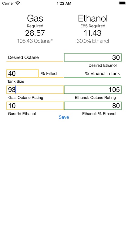 E85 Calculator