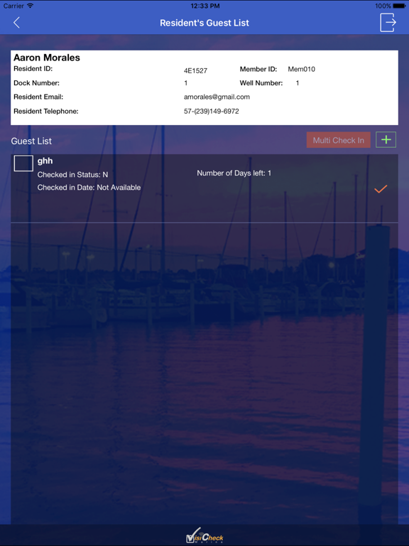 VisiCheck Marina iPad screenshot