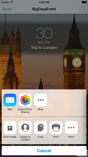 Capture d'écran de Big Days - Compte à Rebours sur iPhone 9