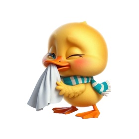 Sneezing Duckling Stickers