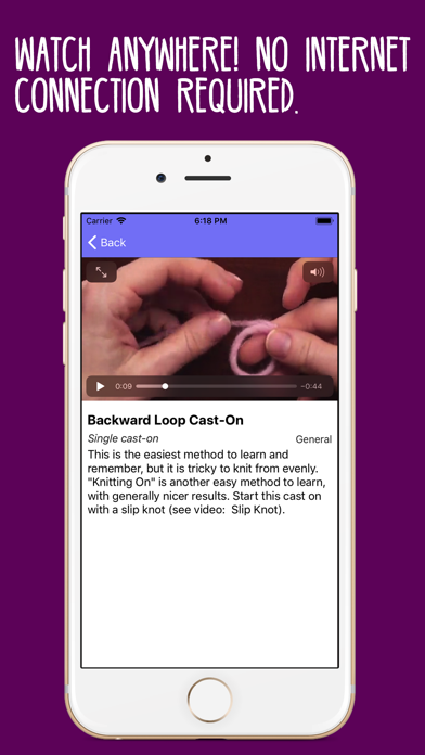 Screenshot #2 pour KnittingHelp Video Reference