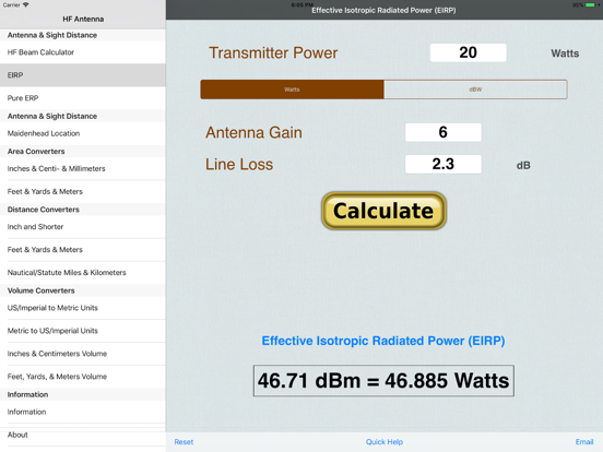 HF Beam Antenna Calculator iPad screenshot 2 - Reference app