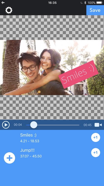 MojiMov - Text on the video.