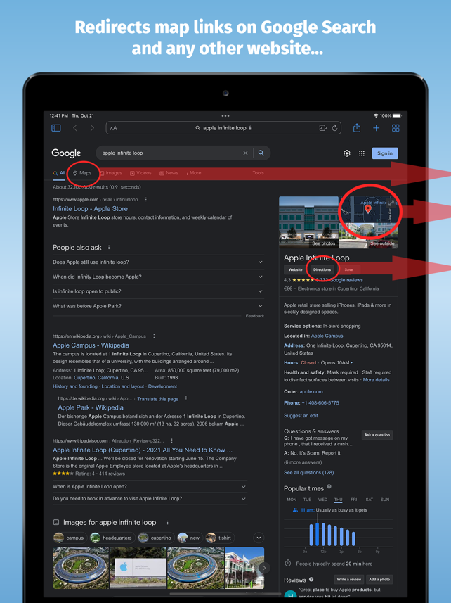 Map Redirect for Map Links Screenshot