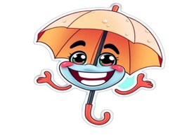 Peeking Umbrella Stickers