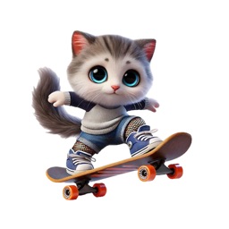 Skateboard Kitten Stickers