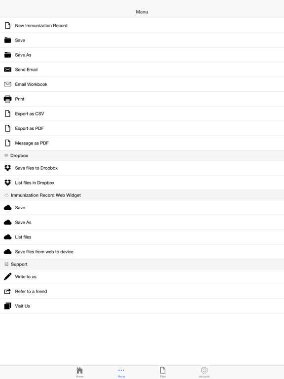 Immunization Log iPad screenshot