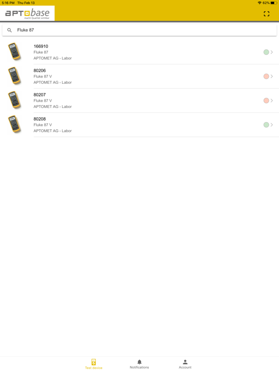 APTObase.plus APP iPad screenshot