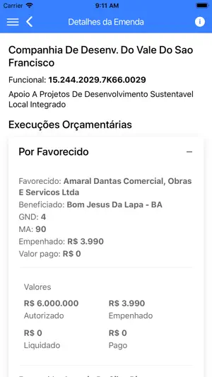 Orçamento Aberto screenshot 2