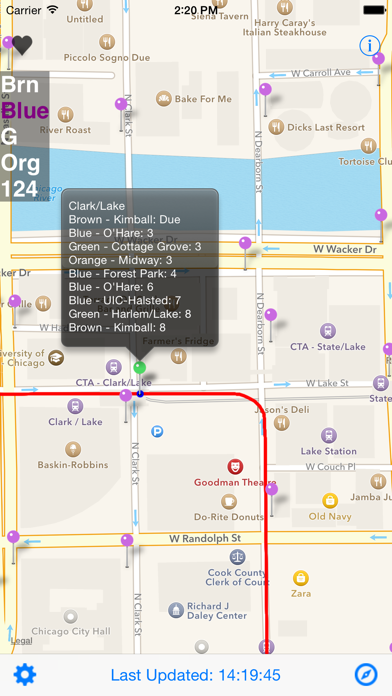 CHI Next Bus iPhone screenshot 2 - Navigation app
