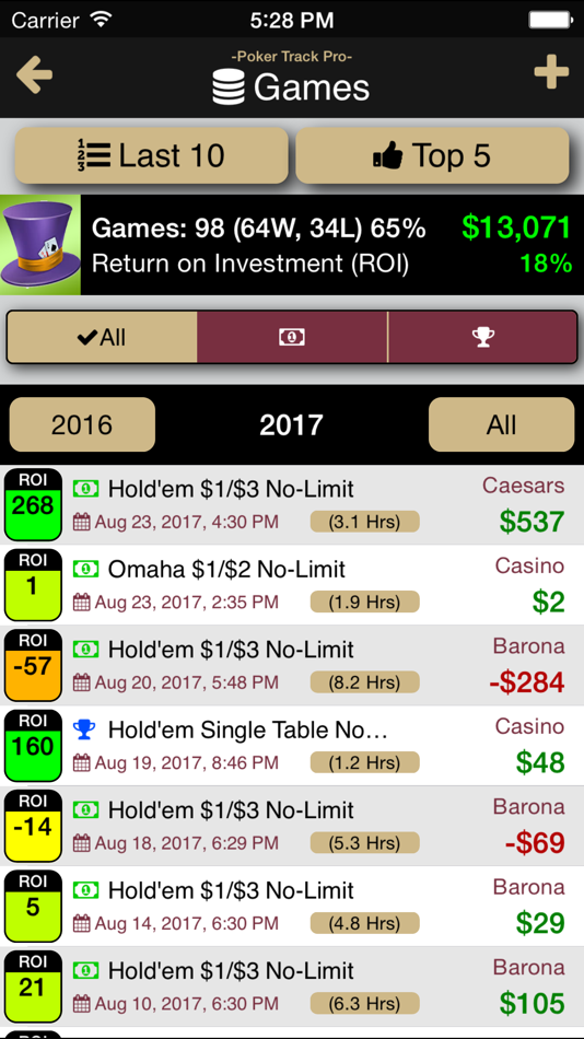 #4. Poker Track Lite – Stats Track (iOS) 게시자: RMP Services