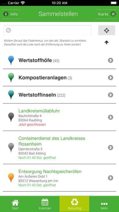 Landkreis Rosenheim Abfall-App Screenshot