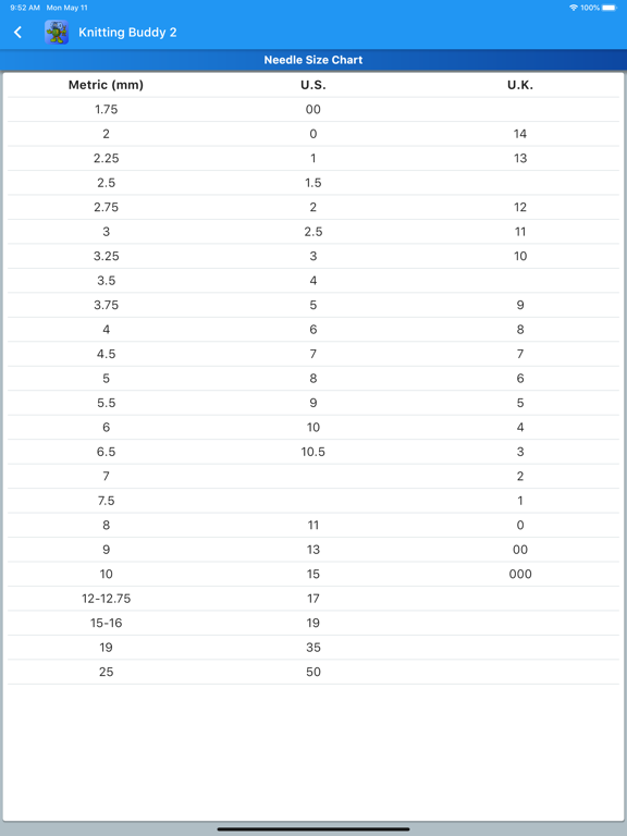 Knitting Buddy 2 iPad screenshot 9 - Utilities app