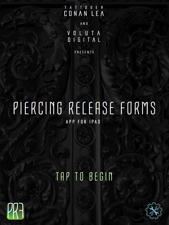 Piercing Release Forms iPad screenshot 1 - Productivity app
