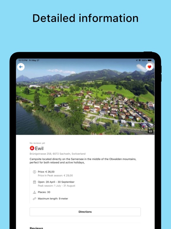 Campy: RV Camping Parks Europe iPad screenshot 6 - Travel app