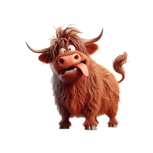 Goofy Highland Cow Stickers