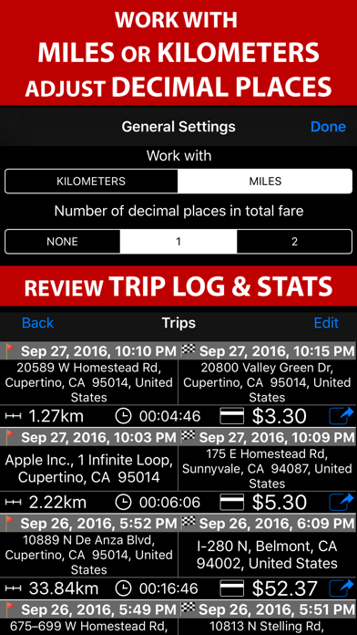 Taximeter. GPS taxi cab meter. Screenshot