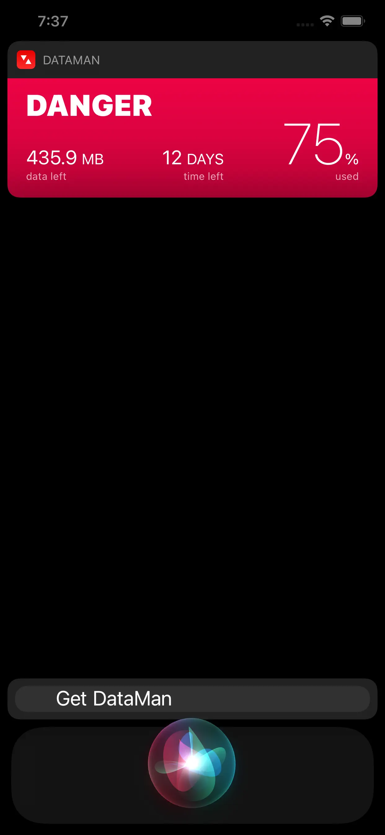#7. DataMan - Data Usage Widget (iOS) Oleh: Johnny Ixe