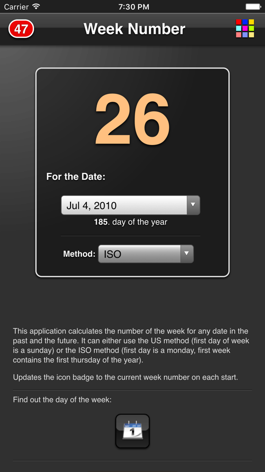 #4. The Week Number (iOS) 게시자: Piet Jonas