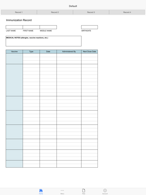 Immunization Log iPad screenshot