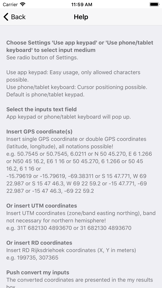 UTM RD GPS coords converter screenshot