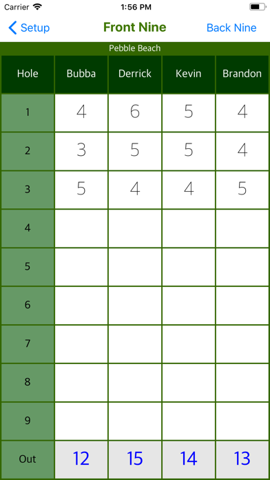 Bubba's Golf Scorecard screenshot 4