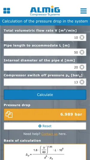 Compressed Air Calc by ALMiG screenshot 3