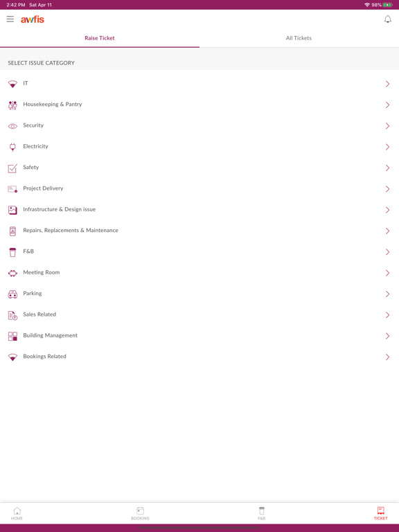 Awfis Coworking iPad screenshot 4 - Business app