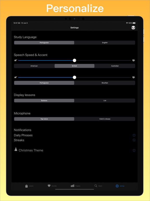 Learn Portuguese + iPad screenshot 8 - Education app