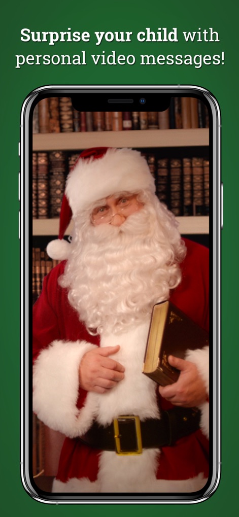 Call Santa Claus! create video - Babbo Natale appare in un video messaggio, afferrando un libro in un ambiente accogliente per raccontare storie ai bambini.