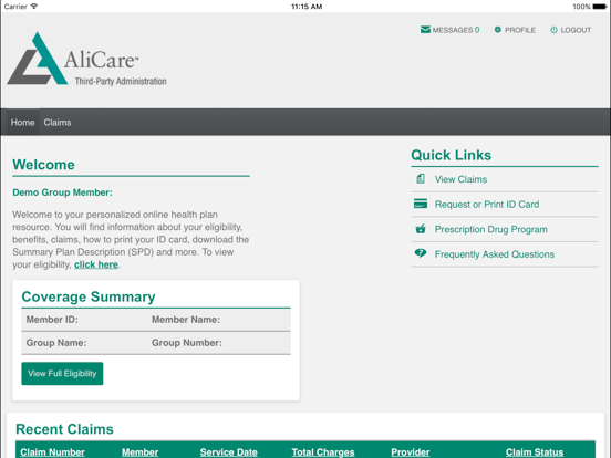 Amalgamated Employee Benefits iPad screenshot