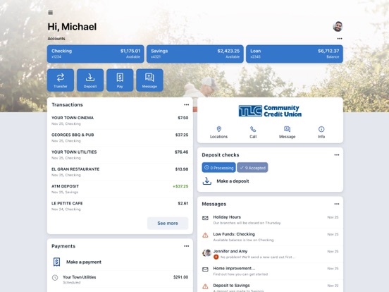 TLC Community CU iPad screenshot 1 - Finance app