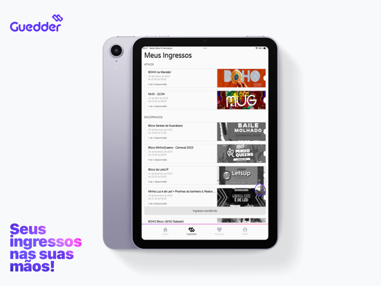 Guedder: Ingressos, Eventos iPad screenshot 3 - Entertainment app