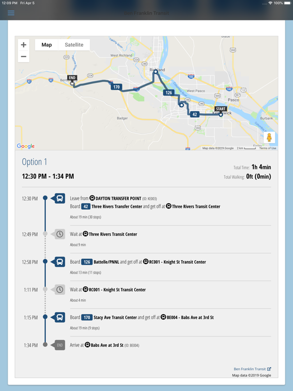 MyRide: Ben Franklin Transit iPad screenshot 8 - Navigation app