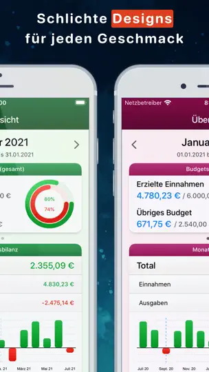 Screenshot von Haushaltsbuch MoneyStats Pro auf dem iPhone 9