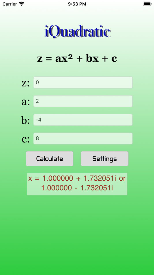 #1. iQuadratic (iOS) By: Cameron Armstrong
