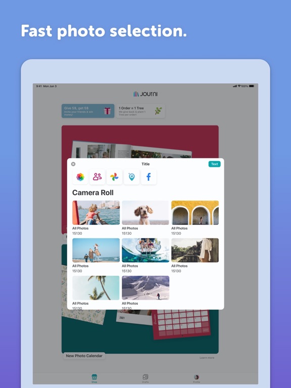 Journi Print | Photobooks iPad screenshot 4 - Photo & Video app