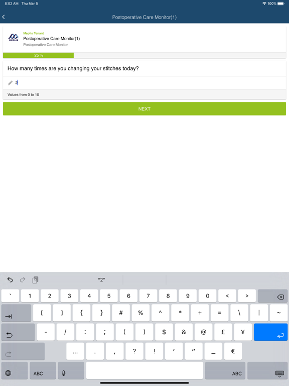 Care Monitor iPad screenshot