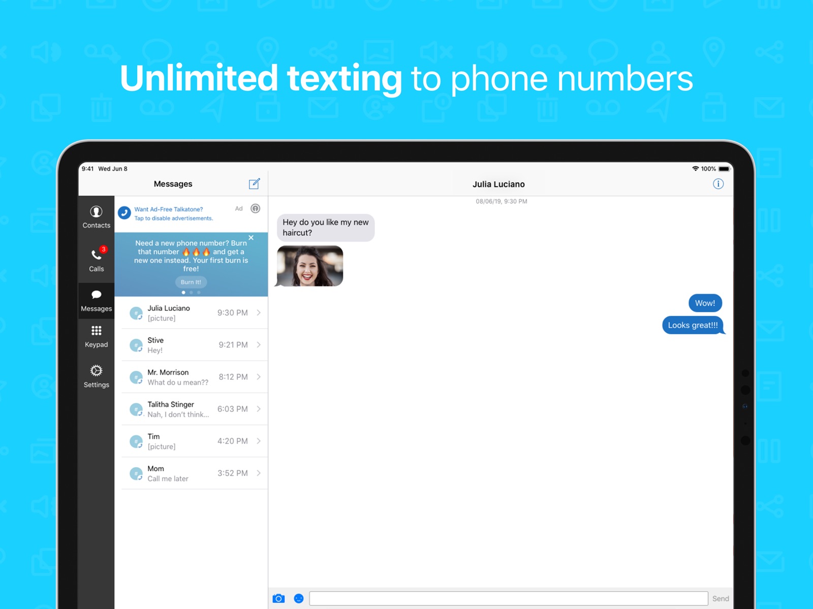 Talkatone: WiFi Text & Calls ipad screenshot 3