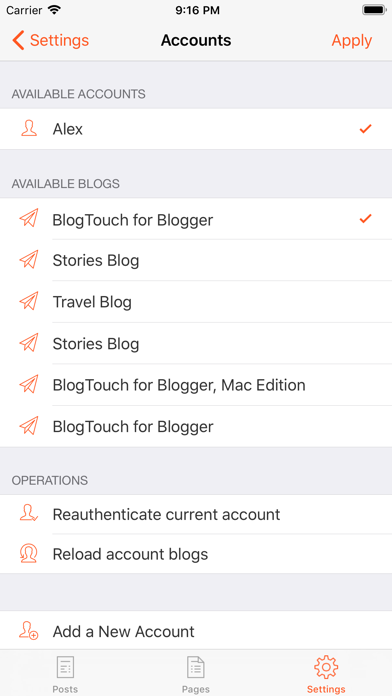 BlogTouch for Blogger iPhone screenshot 6 - Social Networking app
