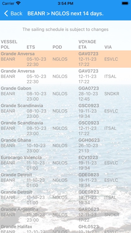 Grimaldi Cargo Mobile screenshot-4