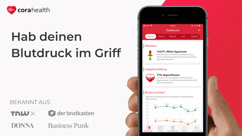 Blutdruck App ‐ Cora Health screenshot 1 of 5