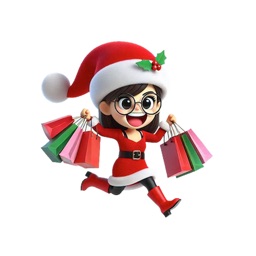 Xmas Shopping Woman Stickers