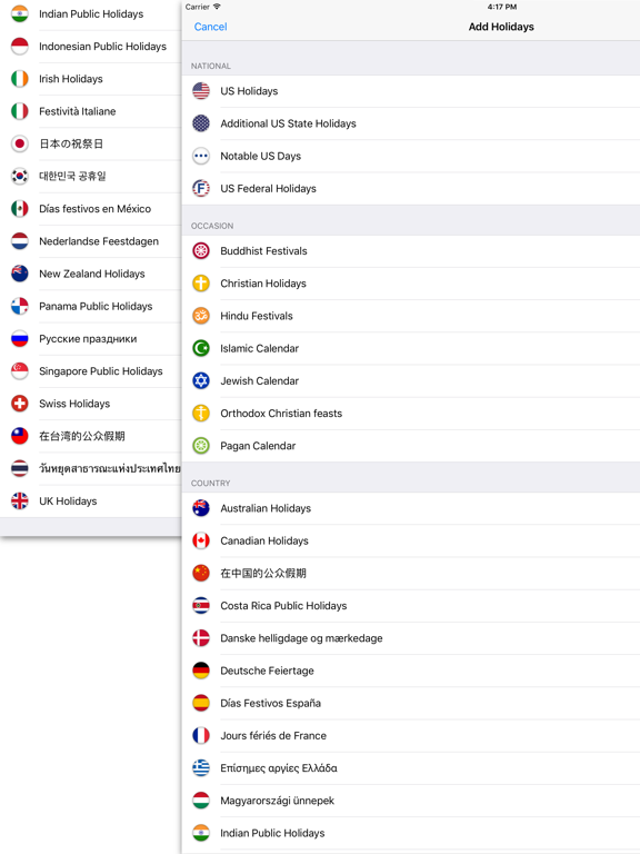 Screenshot #4 pour US Holidays - cals with flags