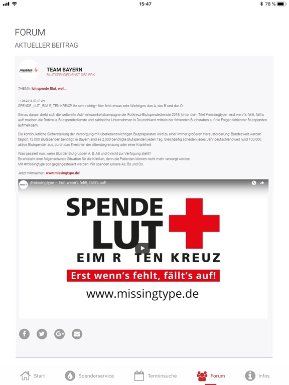 Blutspende iPad screenshot 6