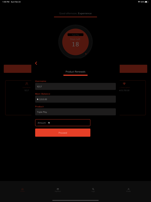 Legend Pay iPad screenshot